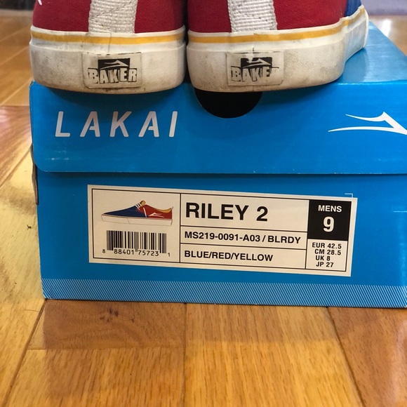 Lakai limited Riley 3 Primary Colours with OG box and all skate shoe slip on - Picture 5 of 7